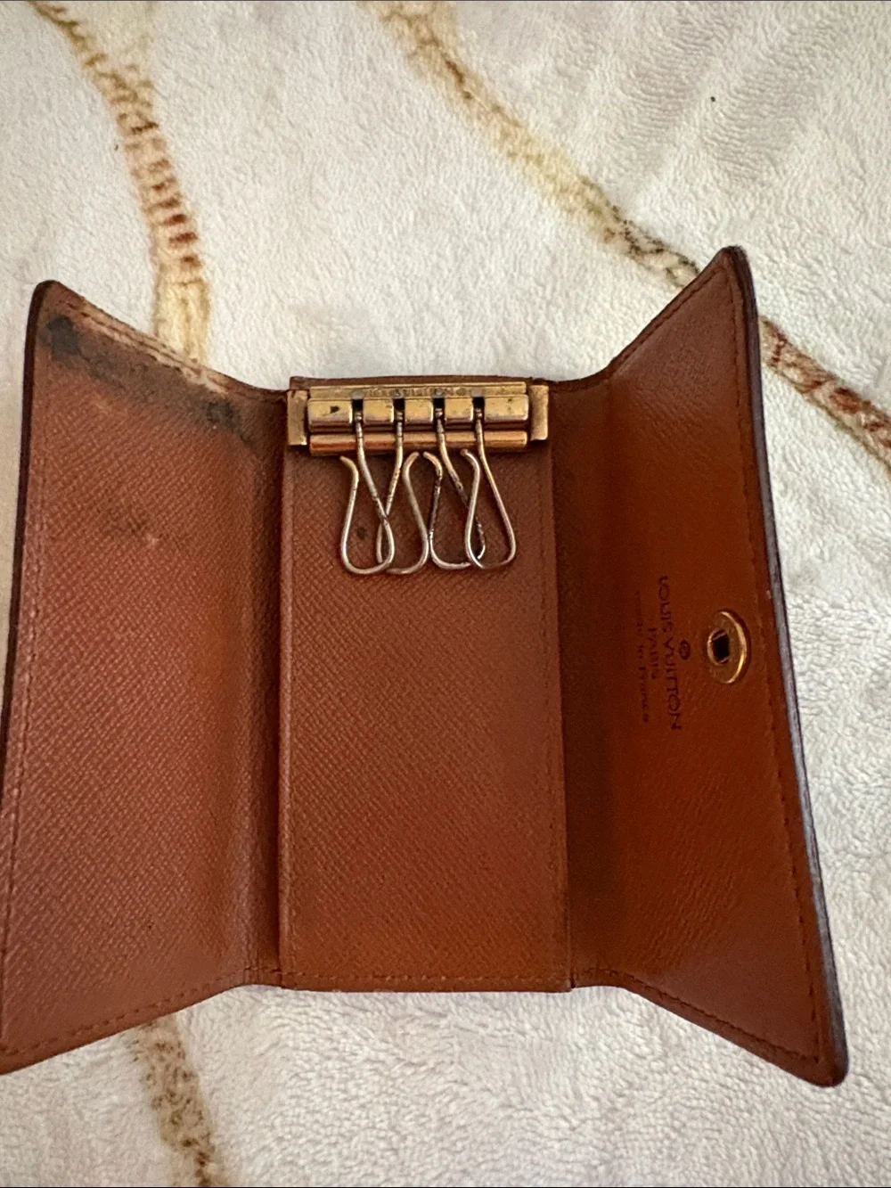 Louis Vuitton Monogram Key Holder Wallet in Brown and Gold